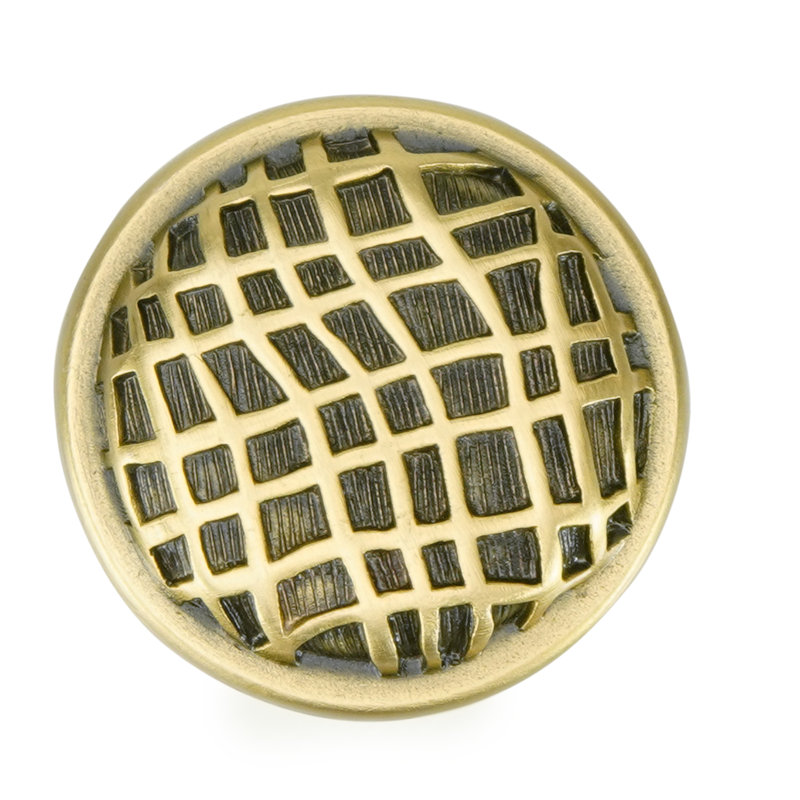 LINEN WEAVE KNOB; FLORENTINE , Gold