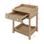 Table de chevet rétro avec tiroir, tablette ouverte et pieds tournés pour la chambre à coucher
