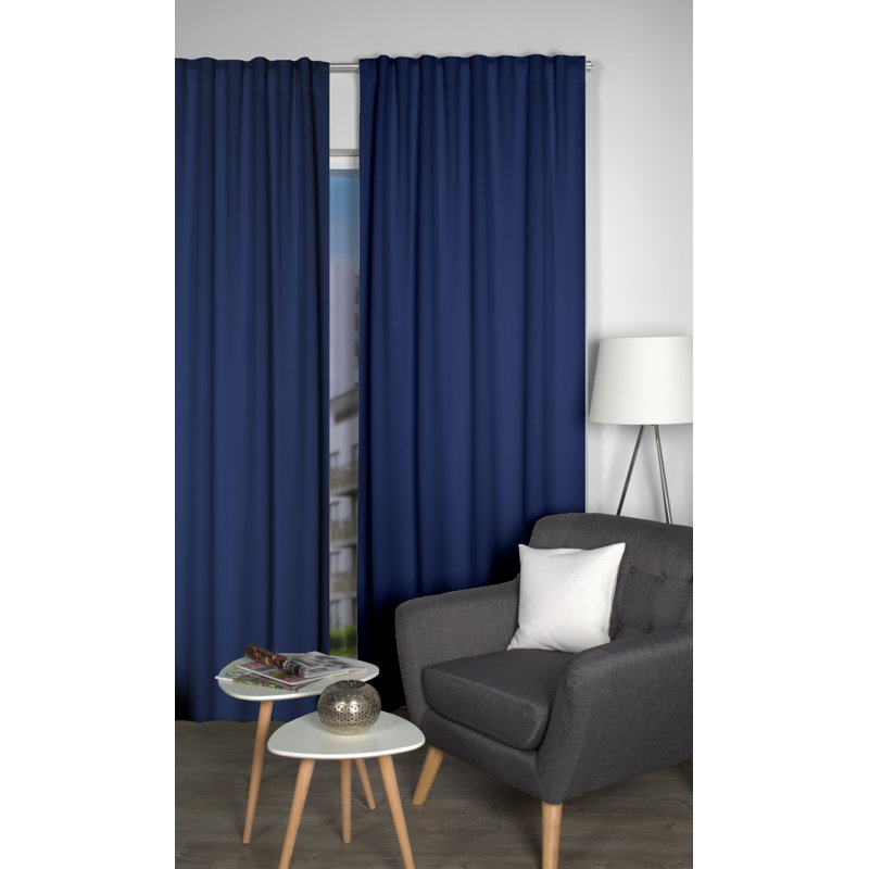 Moquin Blackout Curtains, 245cm H x 140cm W, Dark blue