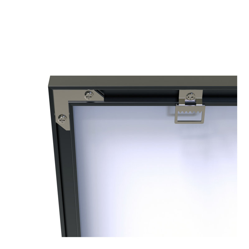 Miroir de salle de bain 48 po x 32 po rectangulaire moderne surdimensionné avec cadre, Noir