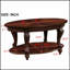 Ensemble de table basse de salon avec finition vieillie, pieds en cabriole classique et placage résistant à la chaleur pour les petits espaces