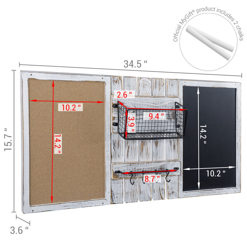 Wall Mounted Combo Cork Chalkboard Set