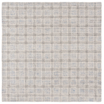 Stepanian Ebony Hand Tufted Wool Pile Plaid Rug