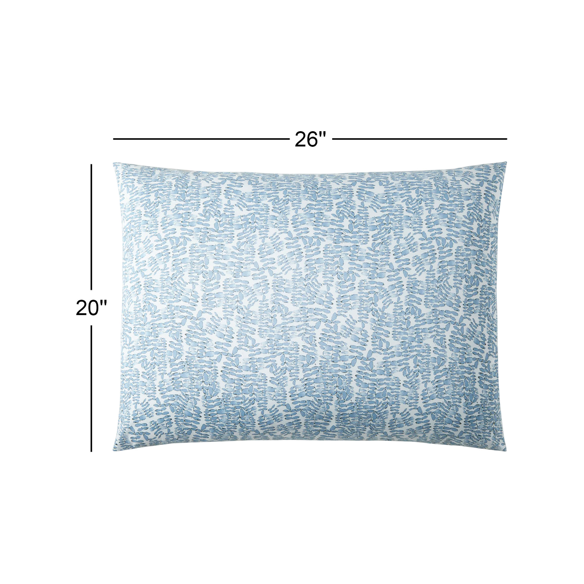 Fern 100% Cotton Envelope Sham, Denim, Standard/Twin