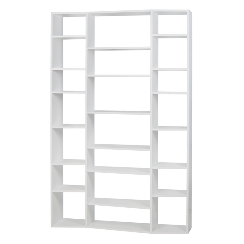Bibliothèque géométrique Napolitano H 88 "x l 57", Blanc mat