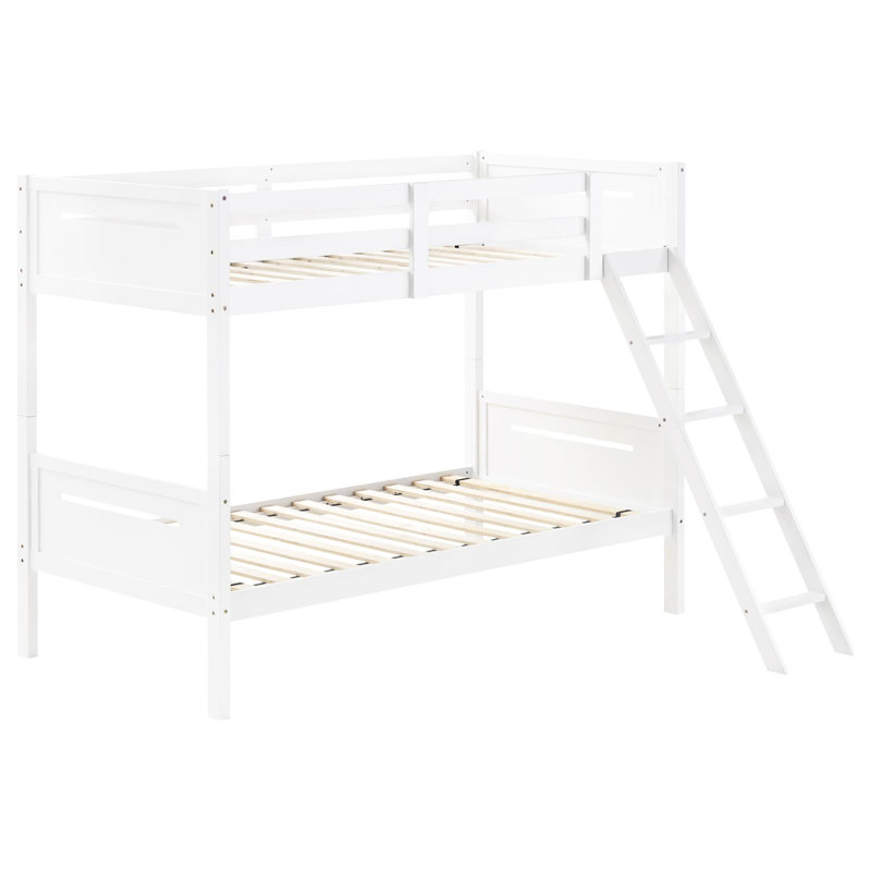 Lit simple / simple superposé blanc - conception mince avec des caractéristiques pratiques pour