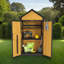 Weatherproof Wood Outdoor Storage Cabinet with Waterproof Roof, Lockable Doors & Foldable Table