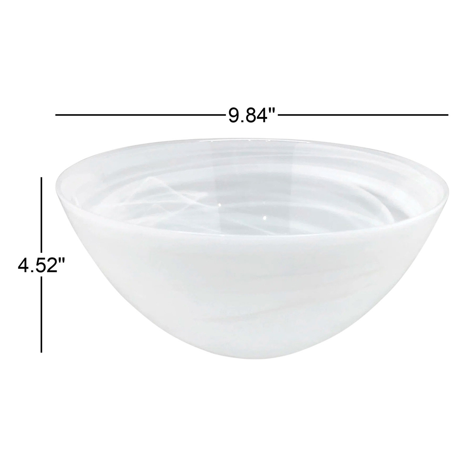 Alabaster Glass Serving Bowl, White