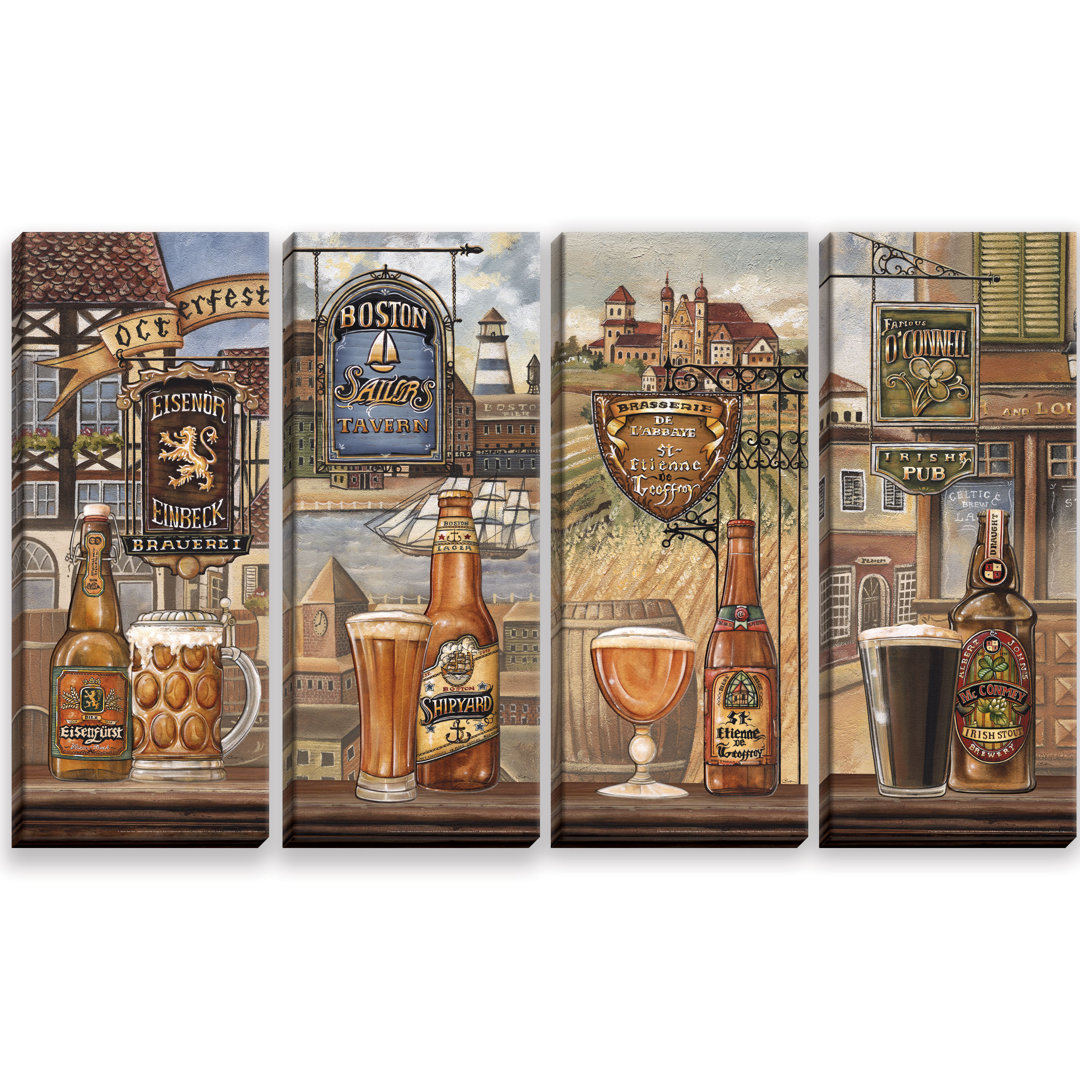 " Beautiful Vintage German, American, Belgium, And Irish Beer Sign " by Charlene Audrey 4 - Pieces (Set of 4) Red Barrel Studio®