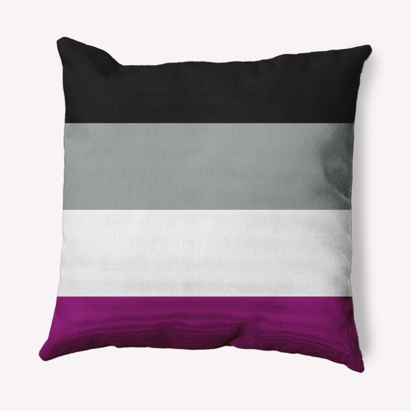 Coussin décoratif Asexual Flag, Mauve, H 18 po x l 18 po