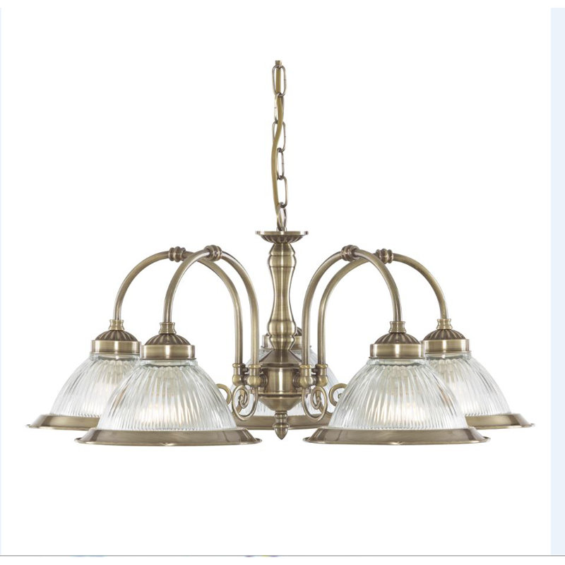 Arnott 5 - Light Shaded Chandelier, Antique Brass