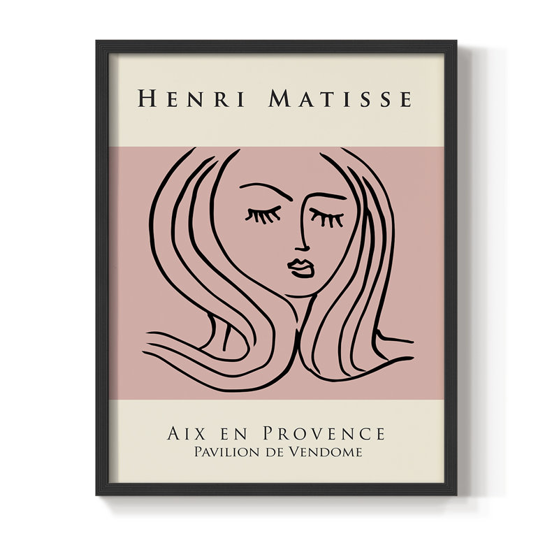 Matisse LXXVIII Framed Print - Solid Wood, Black, 10" H x 8" W