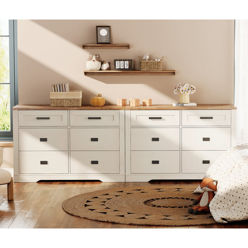 Commode 6 tiroirs 94,5 po Laziza, Blanc