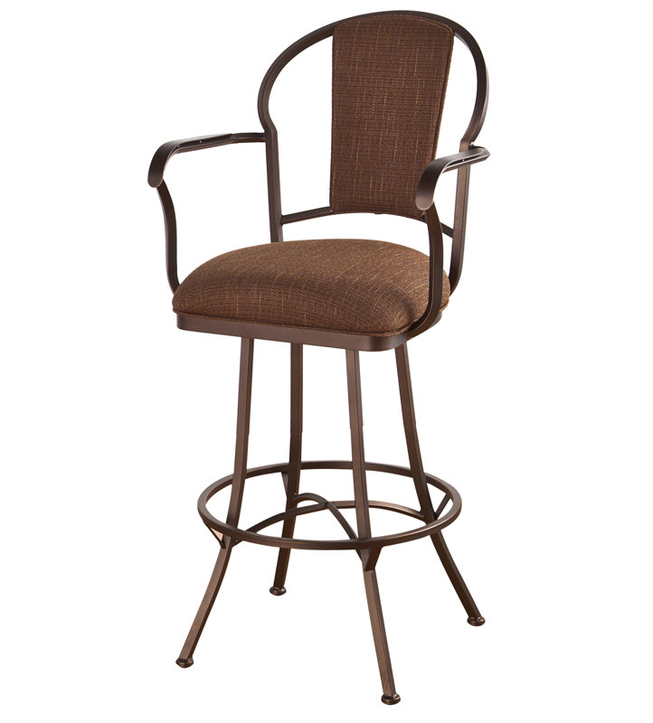 Tabouret de bar et de comptoir Allendale, Noir mat, Brun foncé Victoria, Tabouret de bar (assise de 30 po de hauteur)