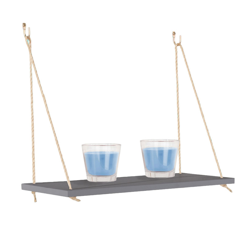 Thames Rope Hanging Shelf Kit, Foiled Finish, Grey