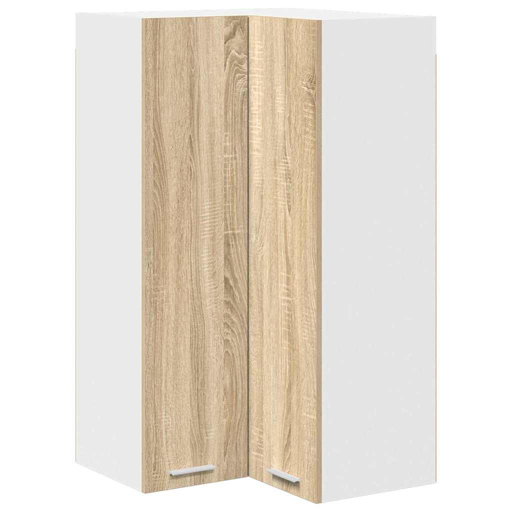 Vidaxl Hanging Cabinet Riga Artisan Oak And White 57 X 57 X 100 Cm