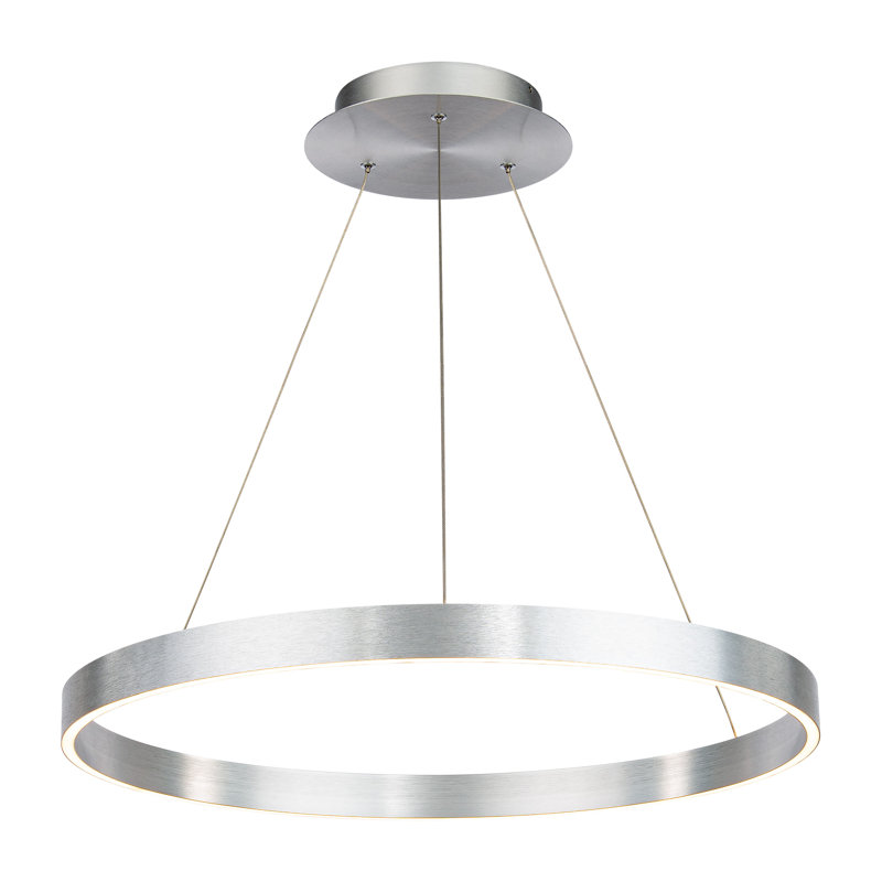 Sirius Unique Drum Dimmable LED Pendant, 1.625" H x 18.125" W x 18.125" D, Brushed Aluminum