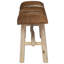 Banc de hall d'entrée vidaXL brun naturel 39,4 x 11,8 x 17,7 en cuir de teck et de chèvre véritable
