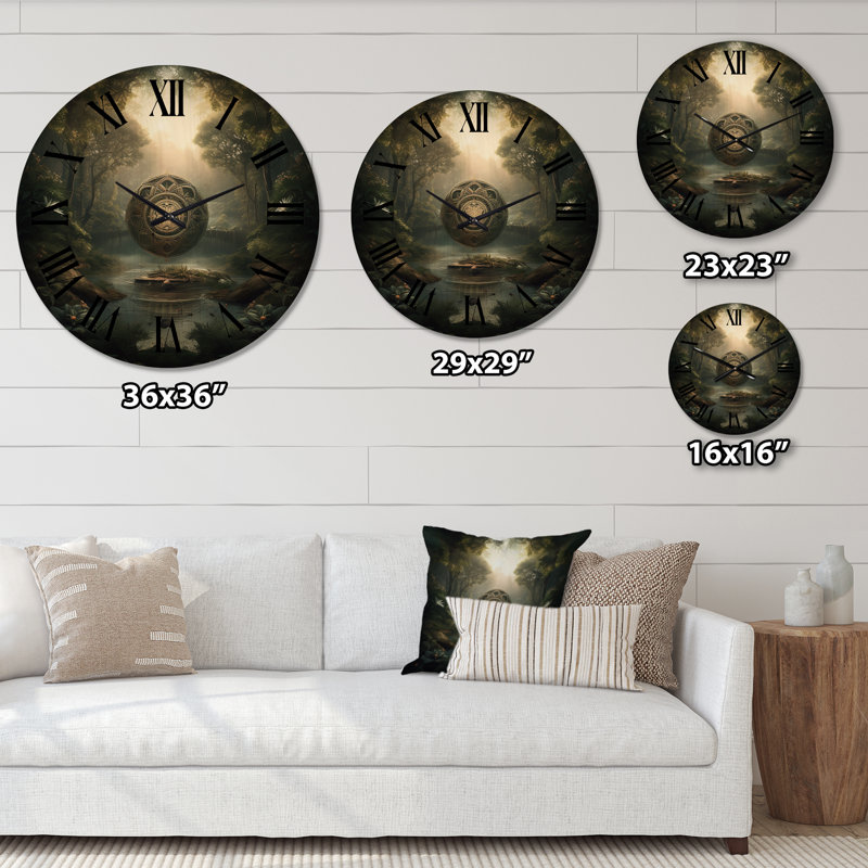 Horloge murale en bois massif sahiba, Grand