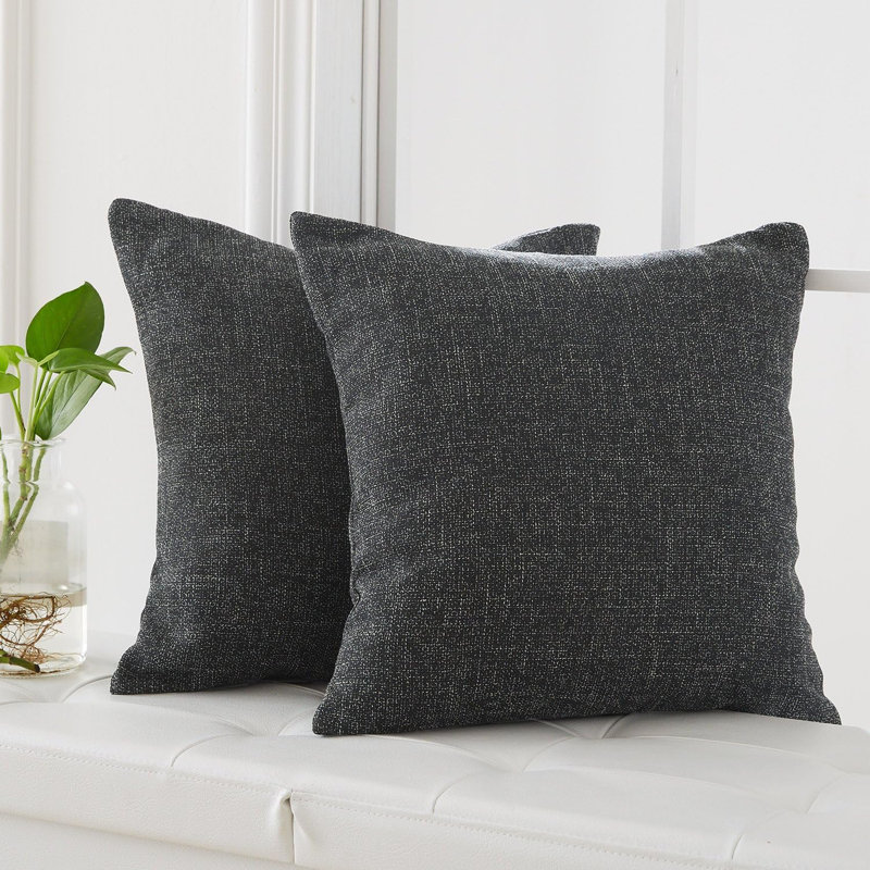 Honour Square Throw Pillow Cover, 41cm H x 41cm W x 1cm D, Dark Grey