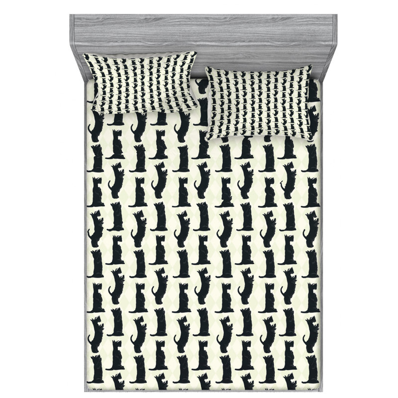 Scottie Microfiber Sheet Set, Full Sheet Set with Fitted Sheet