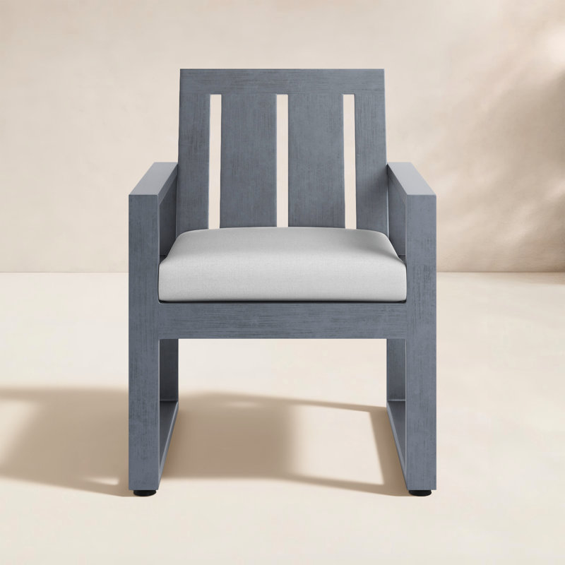 Chaise de patio avec coussin Georgie, Argent coulé Sunbrella®