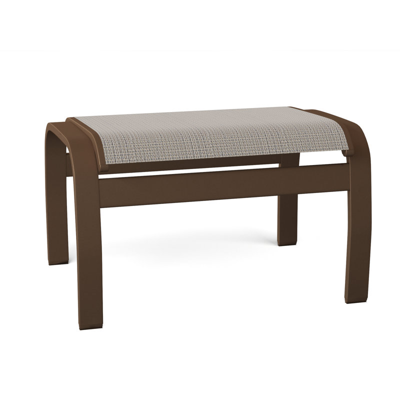 Repose-pieds d'extérieur avec coussin Askar, Kona texturé, Fumée