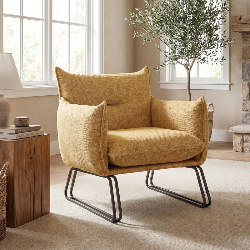 Beverli Accent Stool, Yellow