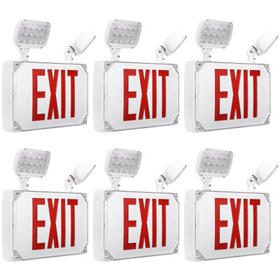 LED Exit Sign Edge-Lit Emergency Light Surface-Mounted