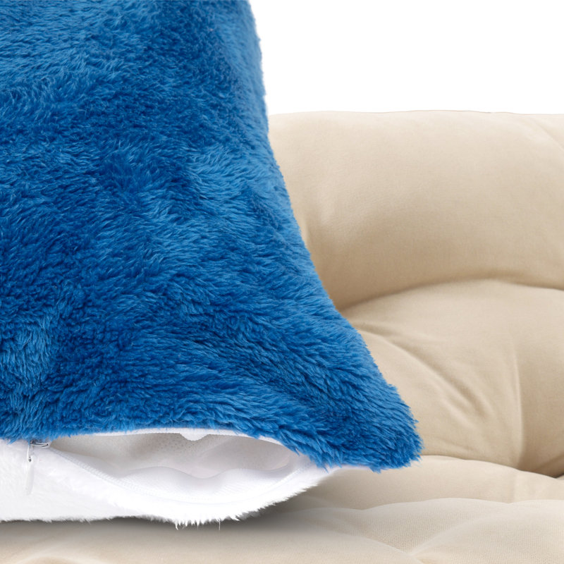 Coussin décoratif, Bleu, H 12 po x l 20 po