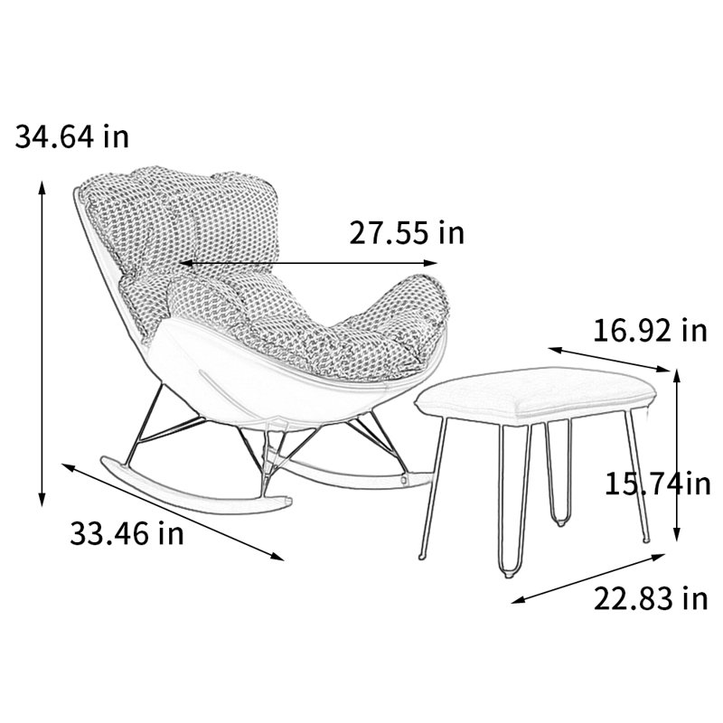 Chaise berçante de style traîneau de luxe