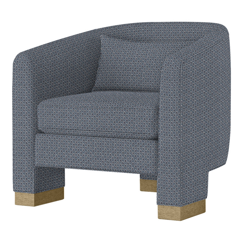 Fauteuil demi-tonneau Admiral, Dune, Perigold Rise Indigo