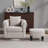 Chenille Swivel Accent Chair with Ottoman-1778469398