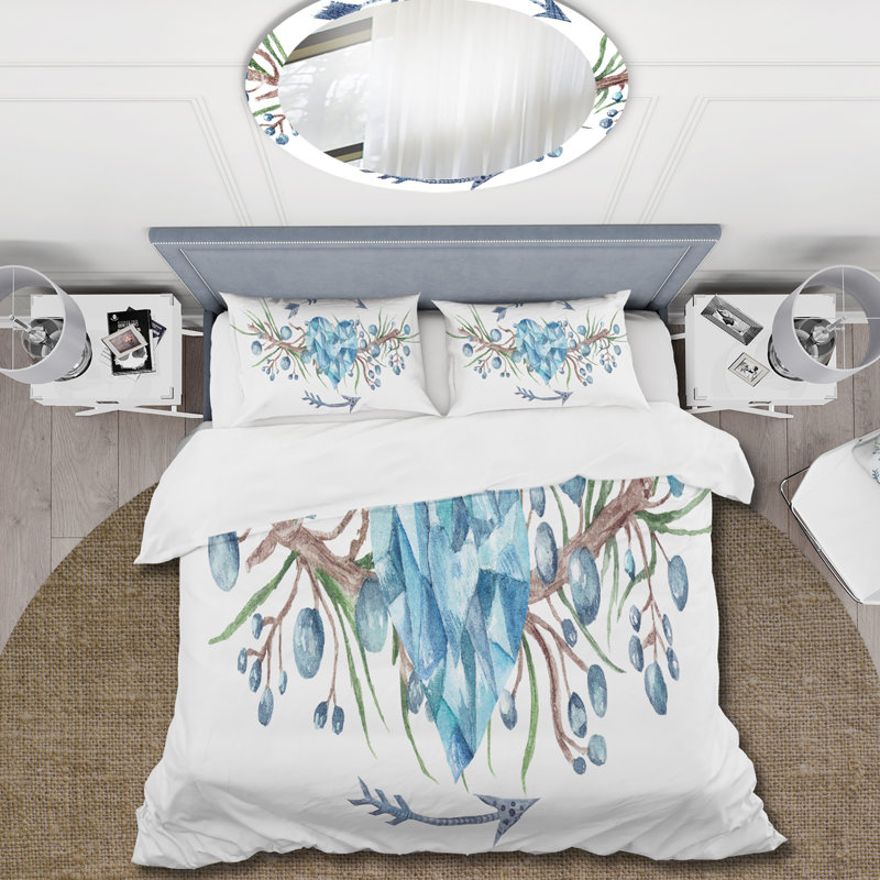 Ensemble de housse de couette Fresh Tribal Vignette Wild Forest, Housse de couette simple + 1 taie décorative stan