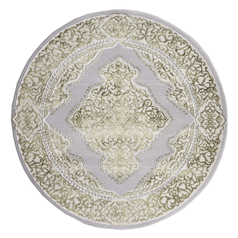 Bayad Abstract Kilim Indoor / Outdoor Area Rug, Round 120cm