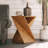 Farmhouse Square Solid Wood End Table With Twisted Design-2027268480
