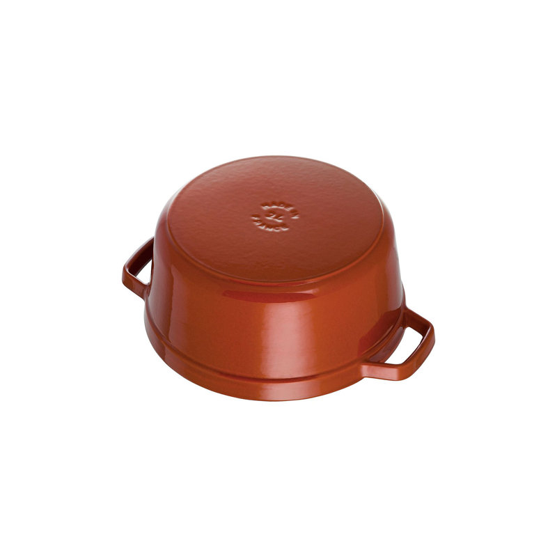 La Cocotte Cast Iron Round Cocotte, Burnt Orange, 2.75 quarts