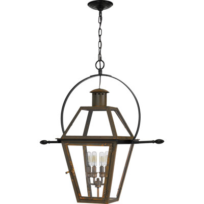 Rue De Royal 4-Light Industrial Bronze Outdoor Hanging Lantern
