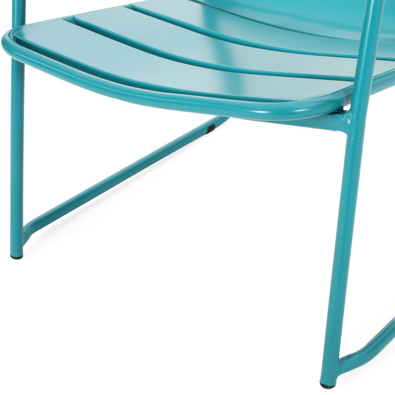 Fauteuil en fer turquoise : un rêve de détente en plein air, 60,6 cm de profondeur, 67,3 cm de largeur, 63,2 cm de hauteur, 6,3 kg. Profitez d'un moment de détente avec style.