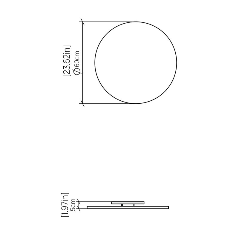Lampe murale Clean Clean, H 23,62 po x l 23,62 po x P 1,18 po, Gris anthracite