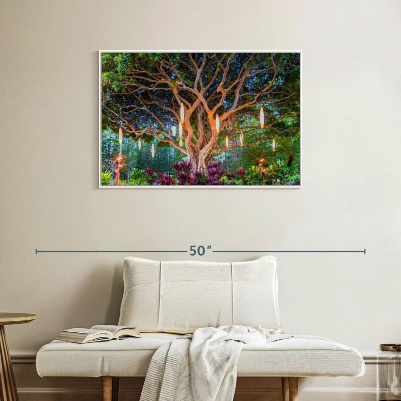 Banian hawaïen, Cadre flottant blanc, 37 po x 25 po