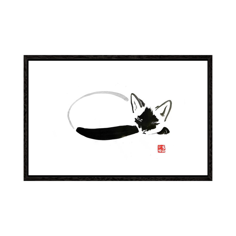 Sleeping Siamese Cat by Péchane - Print on Canvas, Black Framed, 66.04 cm H x 45.72 cm W