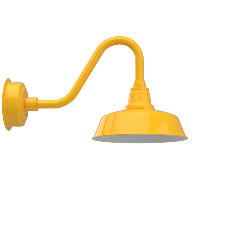 Luminaire de grange d’extérieur à del Vandervliet, H 13,63 po x l 12 po x P 22,25 po, Jaune
