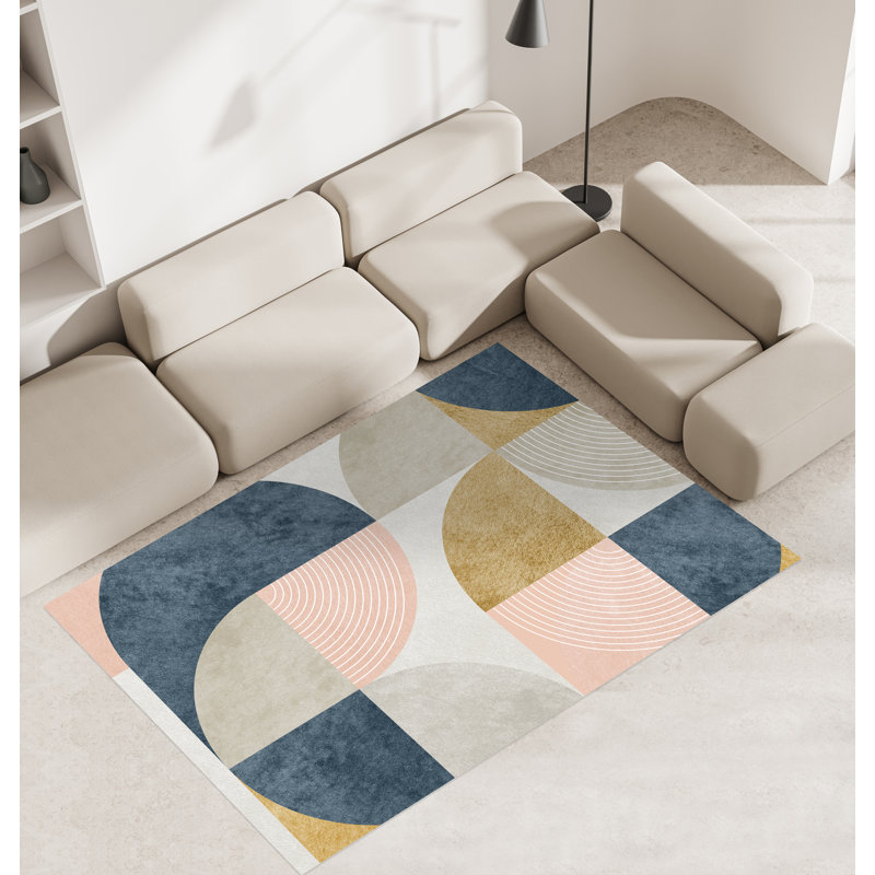 Lysistrate Vinyl Machine Printed Area Rug, Rectangle 5'3" x 7'10.5"