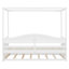 Lit à baldaquin en bois blanc compact avec lit gigogne