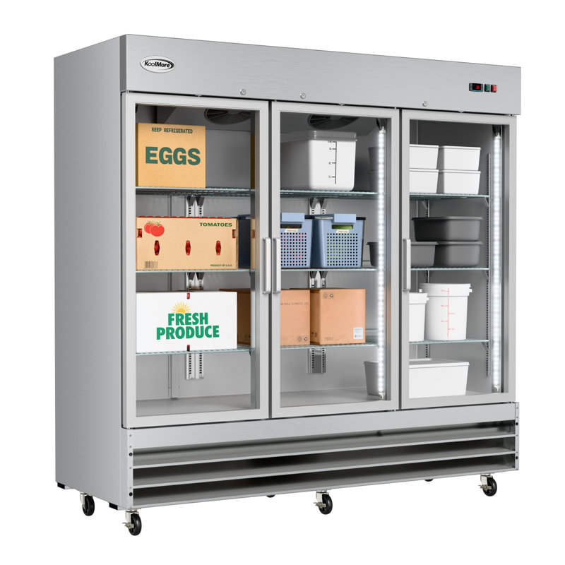 81 in. Three-Door Commercial Reach-In Refrigerator - 72 Cu Ft. RIR-3D-GD