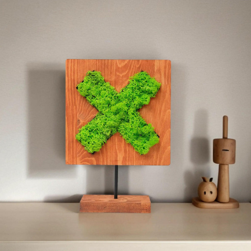 Objet décoratif, H 11 po x l 7,86 po x P 0,71 po, Vert / noyer