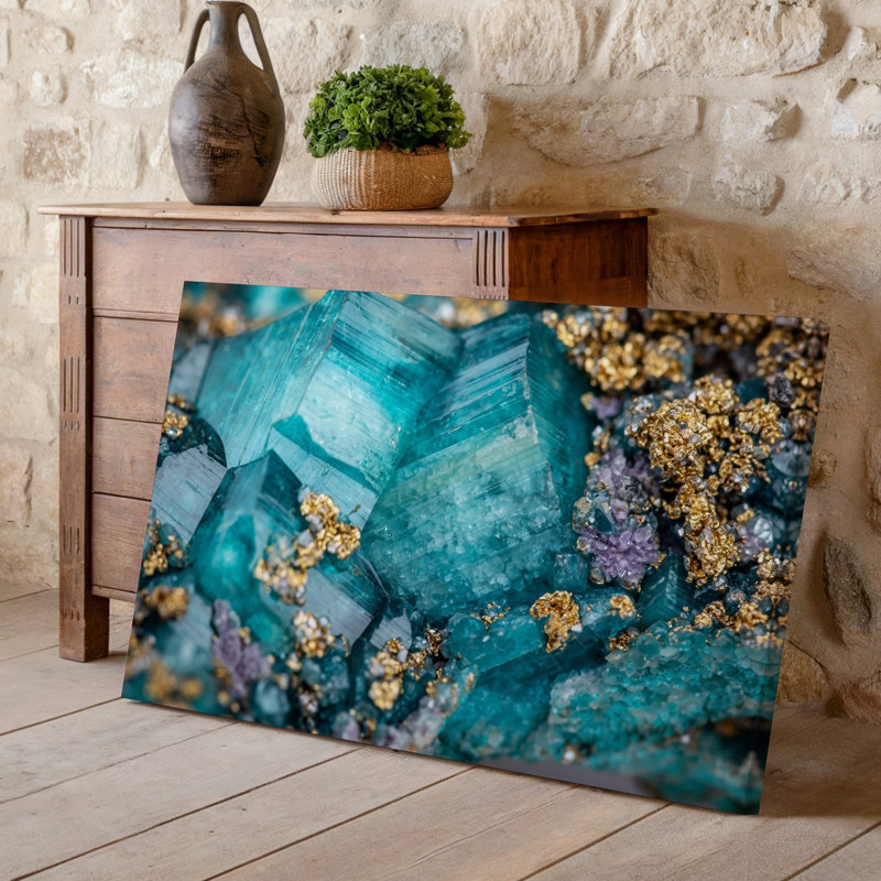 Toile, vue rapprochée d'une formation minérale frappante avec art mural, H 30 po x l 40 po