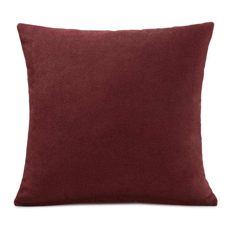 Nalaiyah Velvet Chenille Scatter Cushion Cover with Filler Pad, Red, 45cm x 45cm