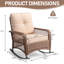 Chaise berçante d'extérieur en rotin avec coussin-646829750